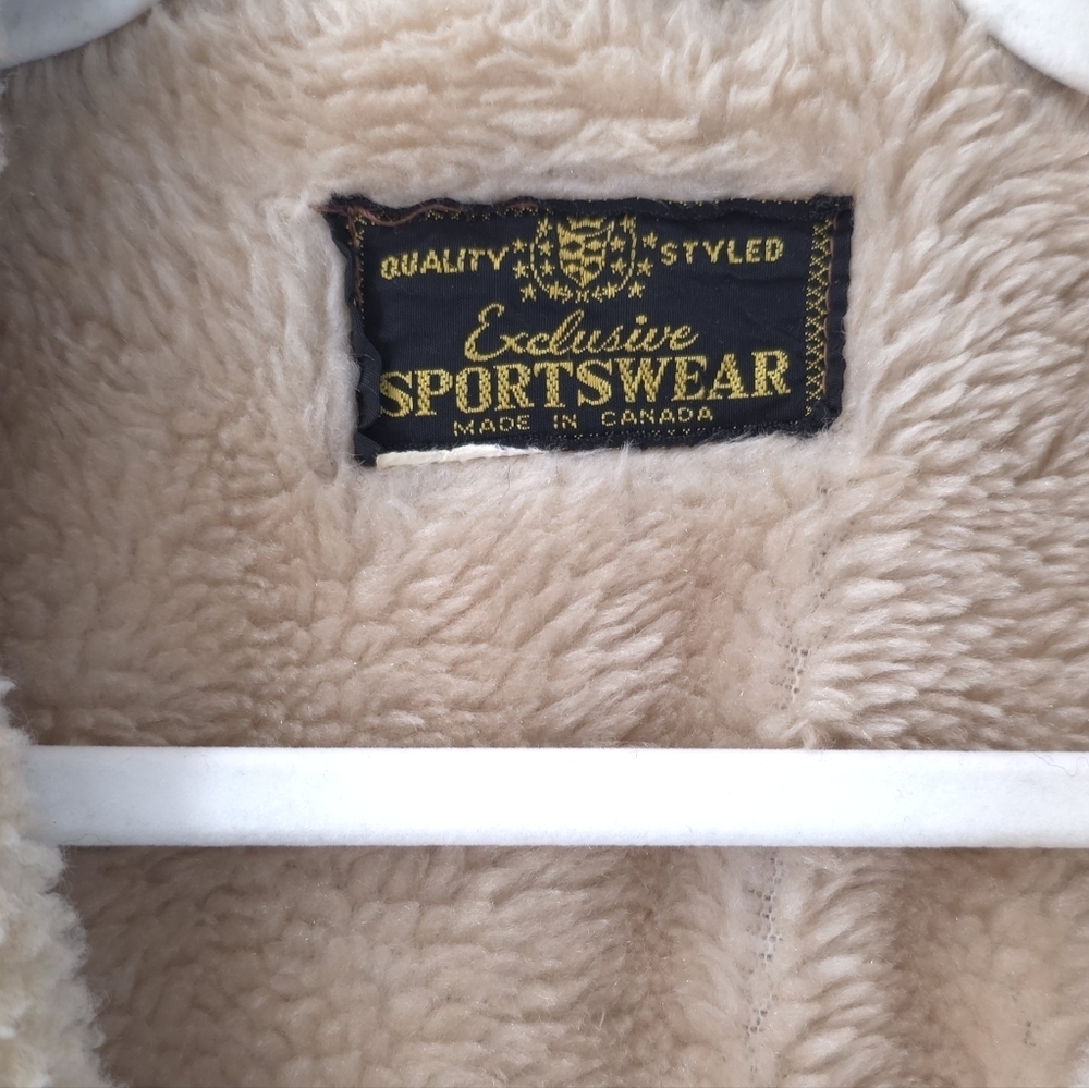 Vintage 70s Brown Faux Suede faux shearling And Sherpa Rancher Jacket L - Picture 3 of 11